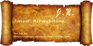 Janzer Mirandolina névjegykártya